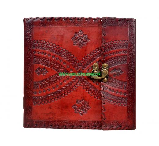 Vintage Handmade Embossed Leather Journal C-Lock Leather Journal Diary 